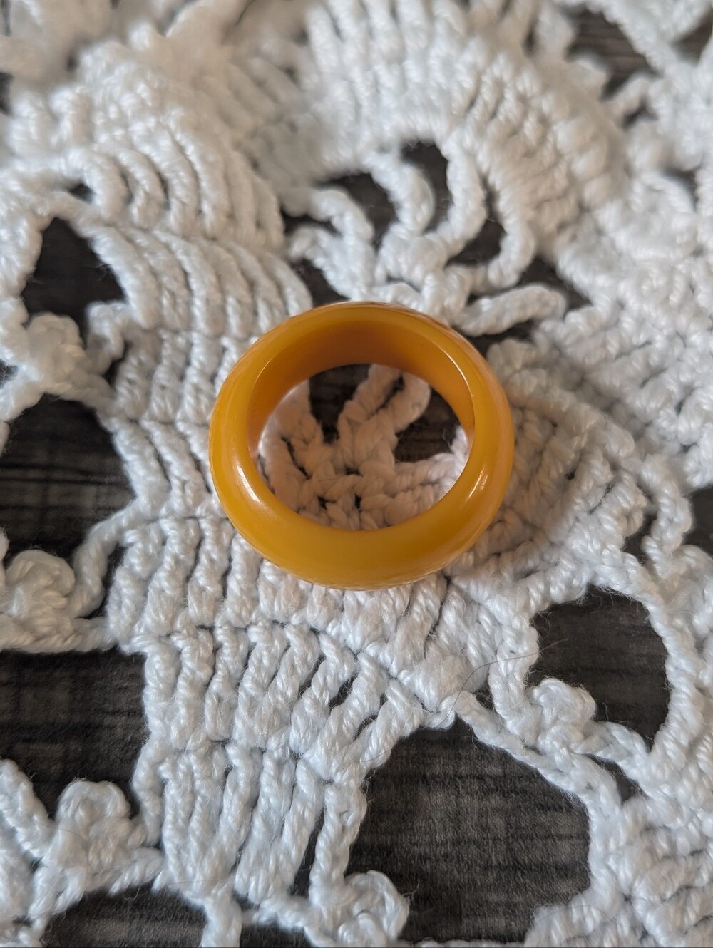 4 3/4 Bakelite Yellow Butterscotch Ring